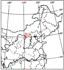 读图完成下列要求1在图上用标出包头的位置4035n110e并注明包头字样2